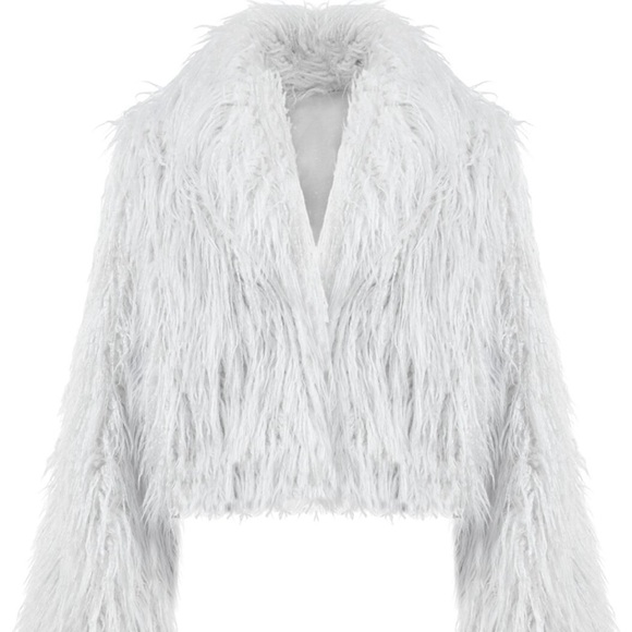 NWT IN THE TWILIGHT PATCHWORK FAUX FUR COAT - L
